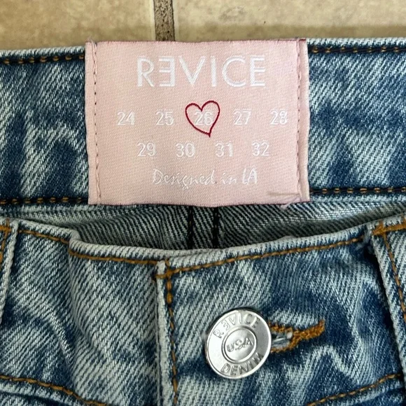Revice Denim Straight Leg Jeans Light Wash Distressed 26 - Picture 2 of 13